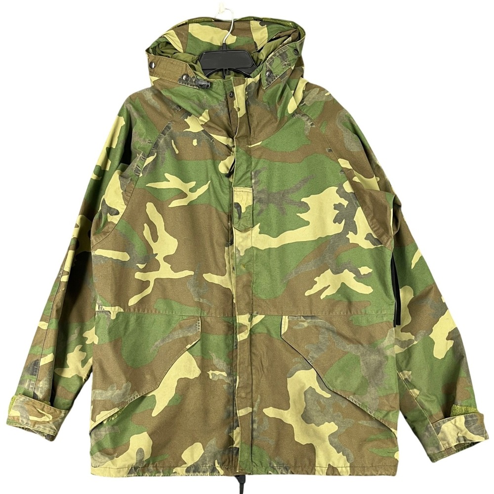Vintage 90s Alpha Industries ECWCS Parka Mens M Camo Hooded Heavy Duty Outdoor